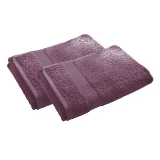 Serviette De Toilette 50x100 Violet Prune En Coton
