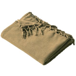 Plaid 150x150 Beige Ficelle En Coton