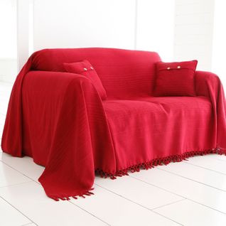 Jeté De Canapé 230x250 Rouge En Coton