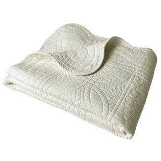 Plaid 150x150 Blanc Écru En Coton