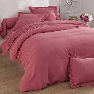Housse De Couette 260x240 Rose Framboise En Coton