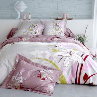 Taie Volant 63x63 Violet Parme En Coton