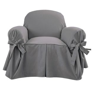 Housse Fauteuil 1 Place Gris En Coton