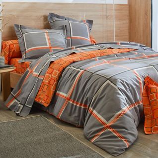 Drap-housse 140x190x28 Gris En Coton