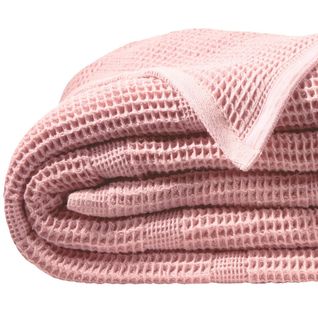 Plaid 150x150 Rose Thé En Coton