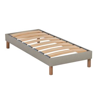 Sommier à Lattes En Bois Lino 90x190 Cm Coloris Beige Livré En Kit