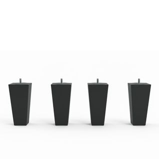 Jeu De Pieds De Lit Triangulaires Gris Hauteur 16 Cm (lot De 4)