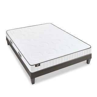 Ensemble Cristal 140x190 Cm Matelas Mousse + Sommier Bois