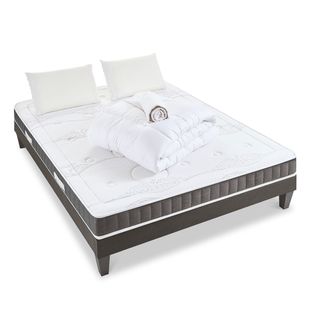 Pack Intuition 160x200 Cm Matelas Mousse + Sommier Bois + Accessoires
