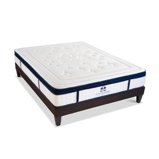 Ensemble Suite Princière 90x200 Cm Matelas Micro-ressorts + Sommier Bois