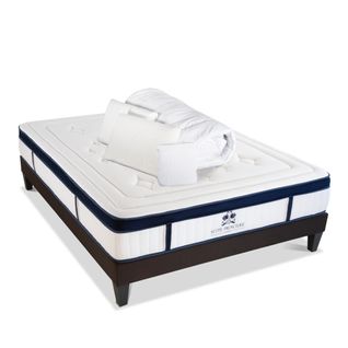 Pack Suite Princière 180x200 Cm Matelas Micro-ressorts + Sommier Bois + Accessoires