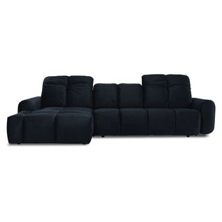 Canapé Velours Angle Gauche Bleu Anacapri - 3 Places