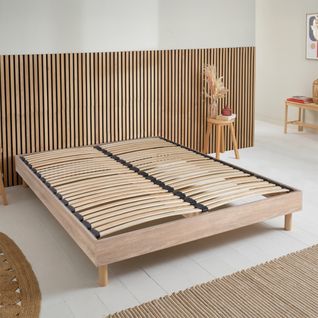 Sommier à Lattes En Kit- Bois - Couleur Naturelle - 90x190 Cm