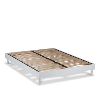 Sommier à Lattes En Kit- Bois - Couleur Blanche 140x200 Cm