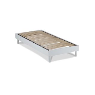 Sommier à Lattes En Kit- Bois - Couleur Blanche 90x200 Cm