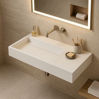 Fabiola Ii - Vasque Rectangulaire Suspendue