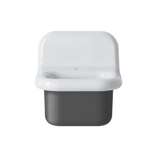 Lavabo Rétro En Céramique 35 Cm - True Colors Lite - Gris Foncé Brillant 
