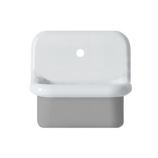 Lavabo Rétro En Céramique 45 Cm - True Colors Lite - Mini Profondeur - Gris Clair