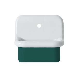 Lavabo Rétro En Céramique 45 Cm - True Colors Lite - Mini Profondeur - Pétrole