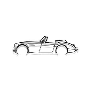 Décoration Murale En Métal - Silhouette De Voiture Emblématique Britannique 1966 - 80 Cm