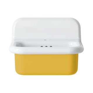 Lavabo Rétro En Céramique 50 Cm - True Colors Lite - Petit Format - Jaune Soleil