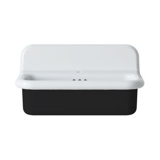 Lavabo Rétro En Céramique 70 Cm - True Colors Lite - Moyen Format - Noir Mat