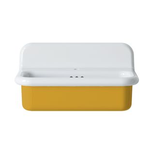 Lavabo Rétro En Céramique 70 Cm - True Colors Lite - Moyen Format - Jaune Moutarde Brillant