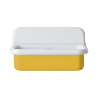 Lavabo Rétro En Céramique 70 Cm - True Colors Lite - Moyen Format - Jaune Soleil