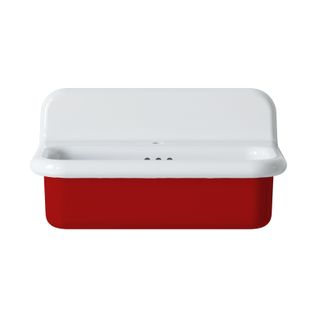 Lavabo Rétro En Céramique 70 Cm - True Colors Lite - Moyen Format - Rouge