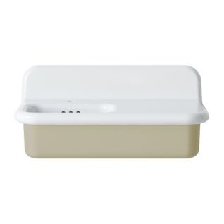 Lavabo Rétro Asymétrique En Céramique 80 Cm - True Colors Lite - Yuta