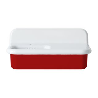 Lavabo Rétro Asymétrique En Céramique 80 Cm - True Colors Lite - Rouge