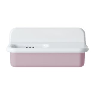 Lavabo Rétro Asymétrique En Céramique 80 Cm - True Colors Lite - Rose Confetto