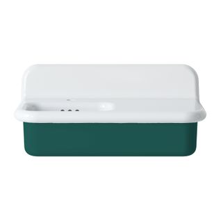 Lavabo Rétro Asymétrique En Céramique 80 Cm - True Colors Lite - Pétrole