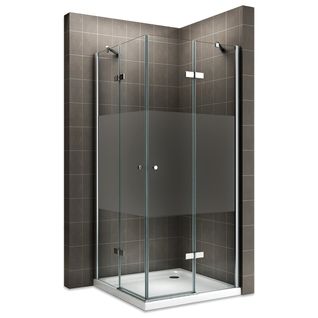 Cabine De Douche Maya H180 75x120cm Verre Semi-opaque 2 Portes Battantes (sans Receveur)