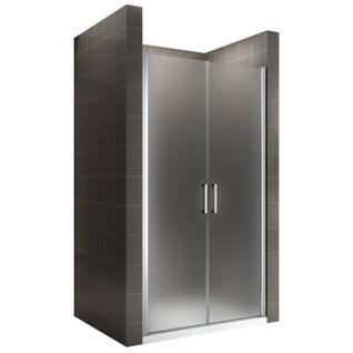 Porte De Douche H185 Largeur 80-83 Cm Verre Dépoli Opaque 2 Portes Battantes, Modèle Kaya