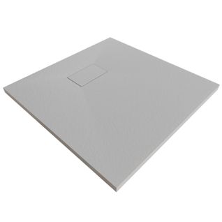 Receveur De Douche Baya 80x80 Cm Gris Extra-plat Aspect Pierre + Bonde