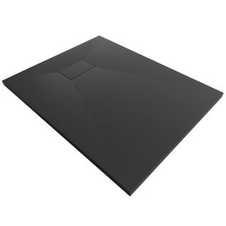 Receveur De Douche Baya 90x120 Cm Noir Extra-plat Aspect Pierre + Bonde