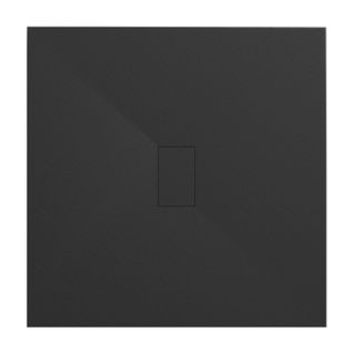 Receveur De Douche Baya 100x100 Cm Noir Extra-plat Aspect Pierre + Bonde Centrale