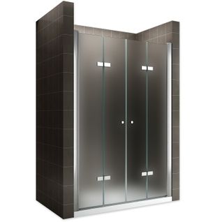 Porte De Douche H195 Largeur 108-112 Cm Verre Opaque 6 Mm Porte Pliante Pivotante Emmy