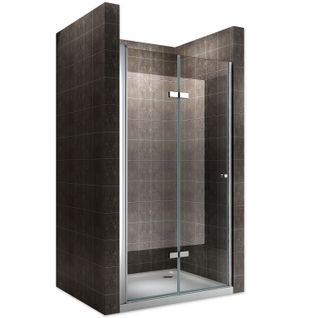 Porte De Douche H195 Largeur 76-80 Cm Verre Transparent Porte Pliante Mona