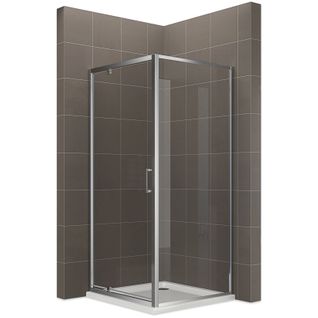 Cabine De Douche H190 90(porte)x70cm Porte Pivotante Verre Transparent Ibea (sans Receveur)