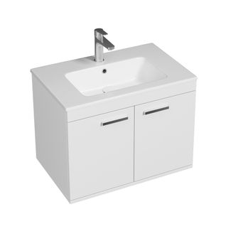 Meuble 1 Vasque Encastrée 70 Cm 2 Portes Blanc Salle De Bain - Rubite