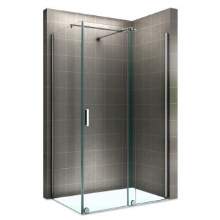 Paroi De Douche D'angle 100x180cm (porte 180) Porte Coulissante Verre 8 Mm Transparent H200cm Napoli
