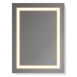 Miroir LED 60 X 80 Cm Réversible, Antibuée + Éclairage Et Intensité Réglables - Oblong