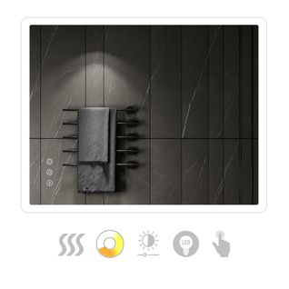 Miroir Lumineux LED Boleo 80 X 100 Cm Antibuée + Intensité Et Couleur Réglables Salle De Bain