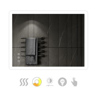 Miroir Lumineux LED Boleo 70 X 100 Cm Antibuée + Intensité Et Couleur Réglables Salle De Bain