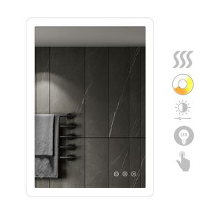 Miroir Lumineux LED Boleo 50 X 70 Cm Antibuée + Intensité Et Couleur Réglables Salle De Bain