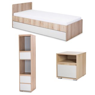 Dalia Chambre Enfant Adolescent Avec Lit, Chevet, Etagère Hêtre