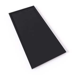 Receveur De Douche Hiemal 80 X 170 Cm Résine Noir Aspect Ardoise + Bonde Incluse