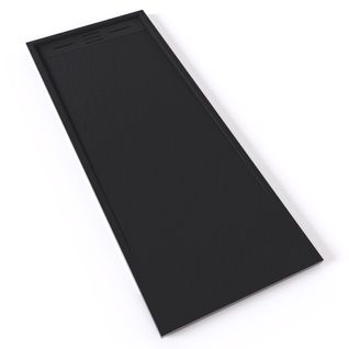 Receveur De Douche Hiemal 70 X 180 Cm Résine Noir Aspect Ardoise + Bonde Incluse